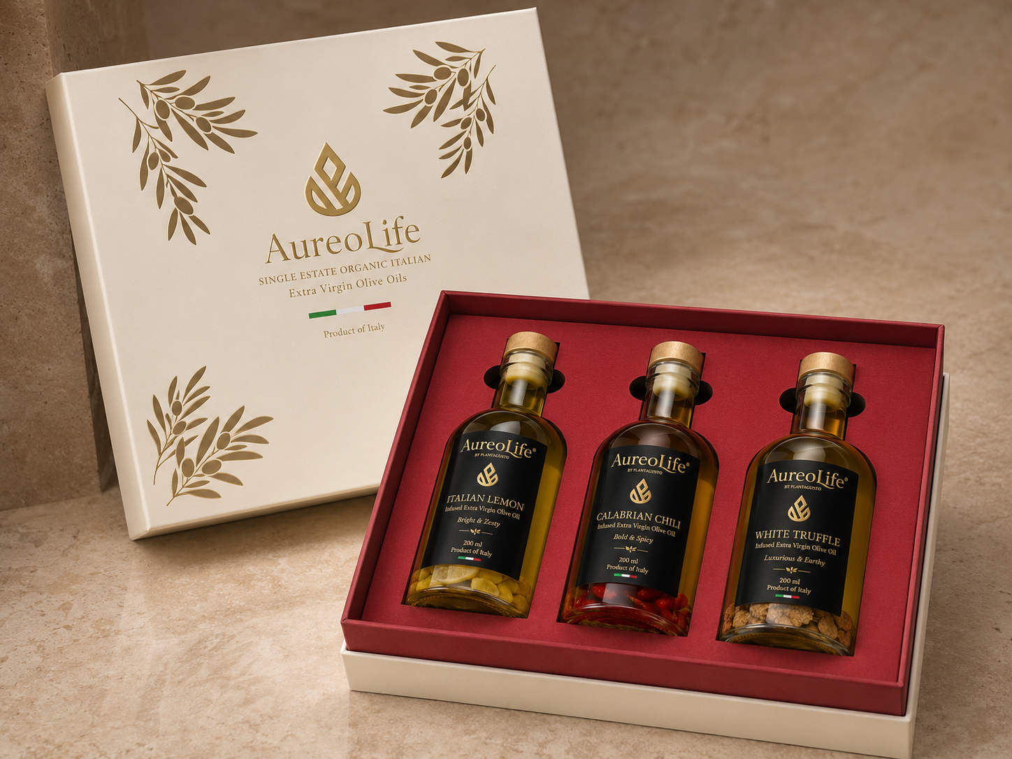 AureoLife infused olive oil gift box