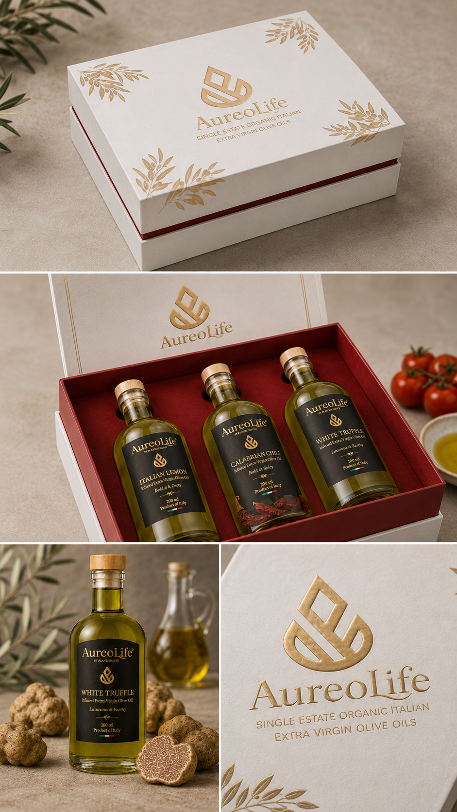 AureoLife infused olive oil gift box collection