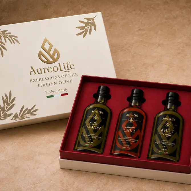AureoLife infused olive oil gift box collection